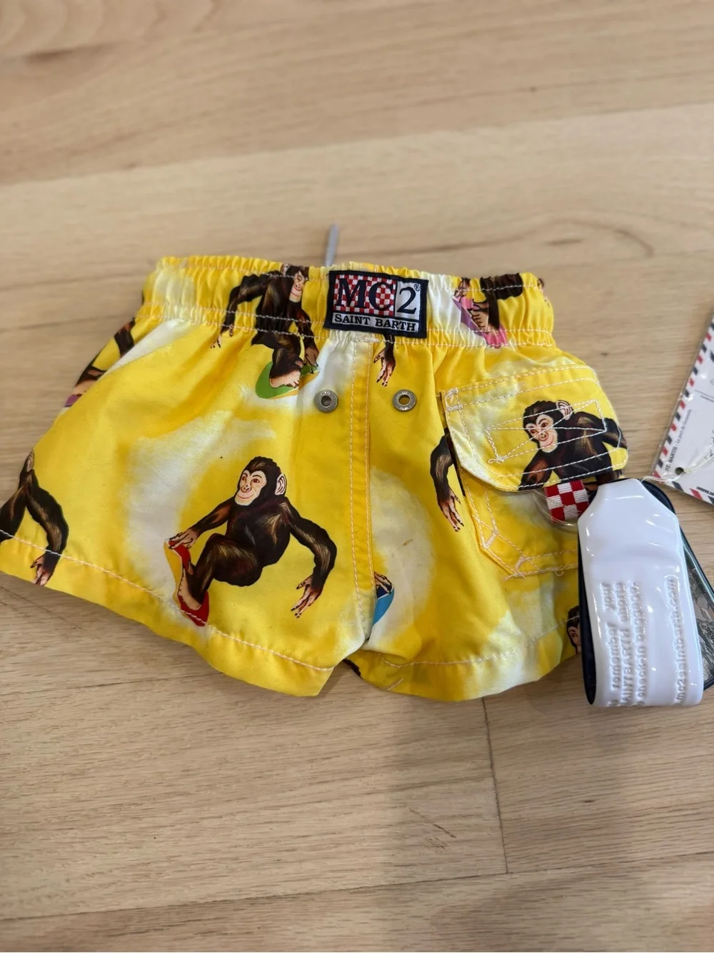 MC2 Saint Barth Yellow Monkey-Print Swim Trunks